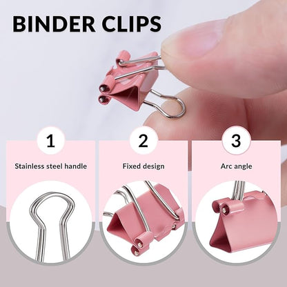 LincOficey 200pcs Paper Clips Binder Clips and Push Pins Set, Mini Clips and - Image 4