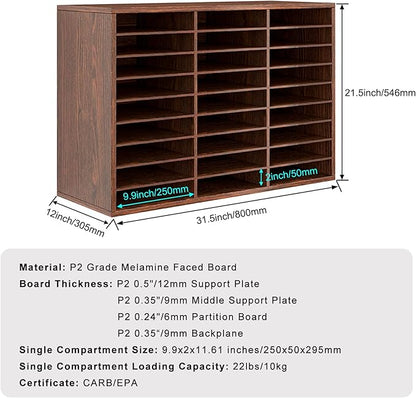 PAG Mail Sorter Organizer, Wood Literature Organizer, Student Mailbox - Image 2