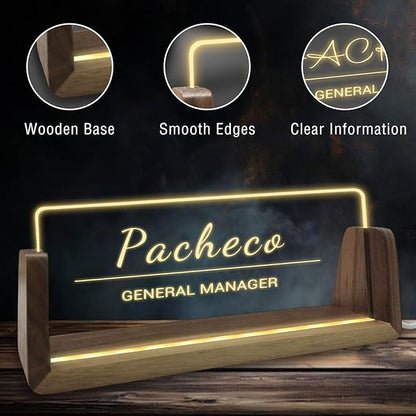 Personalized Light Up Acrylic Desk Name Plate Custom LED Name Plate - Image 4