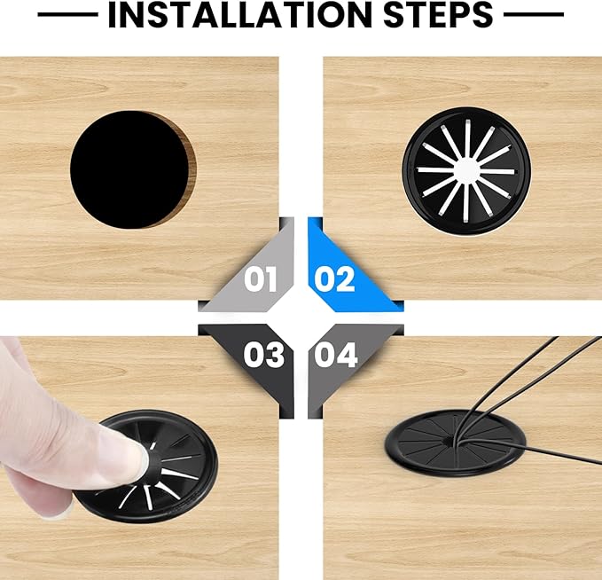 1-Inch Cable Grommets Petal-Shaped Buckle Type Wire Hole Cover - Image 5
