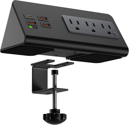 Upgraded, Desk Edge Clamp Mount Power Strips by Emerising