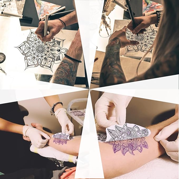 Tattoo Transfer Paper 100 Sheets MIUXIA Tattoo Stencil Paper A4 Size 4 Layers - Image 5