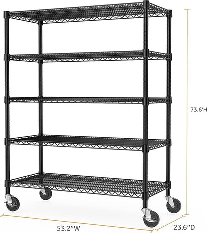 M MZG Garage Shelving 5 Tier Industrial Metal Shelving Units - Image 3