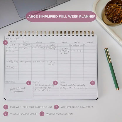 Merely Home | Durable & Sleek | Undated Daily and Weekly Planner | 8.25" x - Image 3