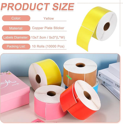 PATIKIL 1000Pcs Colored Coding Labels Stickers, 5x3 Inch Rectangle Inventory - Image 2