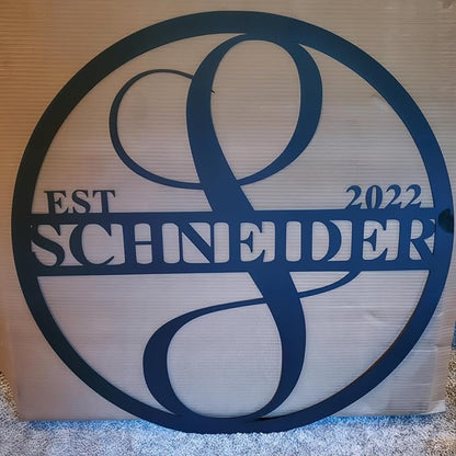 Personalized Metal Name Signs, Split Letter Monogram Wall Decor, Custom Last - Image 5