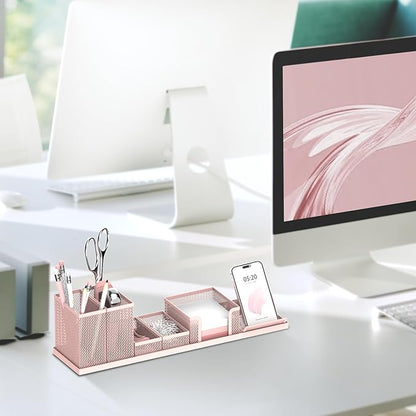 SUPEASY Pen Holder for Desk, 6 Piece Mesh Desk Organizer set for Office - Image 6