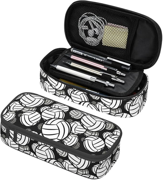 HKHEHOP Volleyball Ball Pattern Pencil Case Big Capacity Storage Pencil Pouch by HKHEHOP