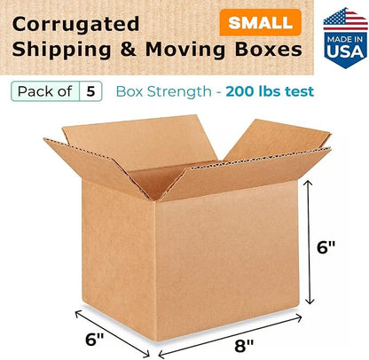 Small Moving & Shipping Boxes 8 x 6 x 6 inches - Image 2