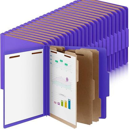 Skyygemm 48 Pcs Classification Folders Letter Size, 3 Divider Pressboard File by Skyygemm