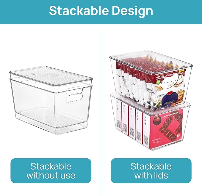 Vtopmart 8 Pack Clear Stackable Storage Bins - Image 3