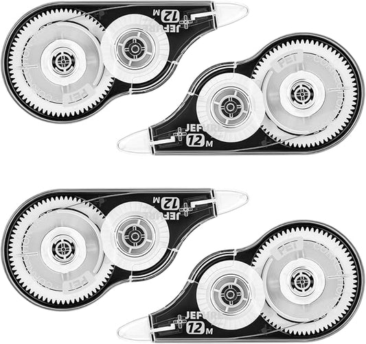 JEFURE 4 Pcs Correction Tape, 39.37 Ft White Wrong Out Tear-Resistant Bulk by JEFURE