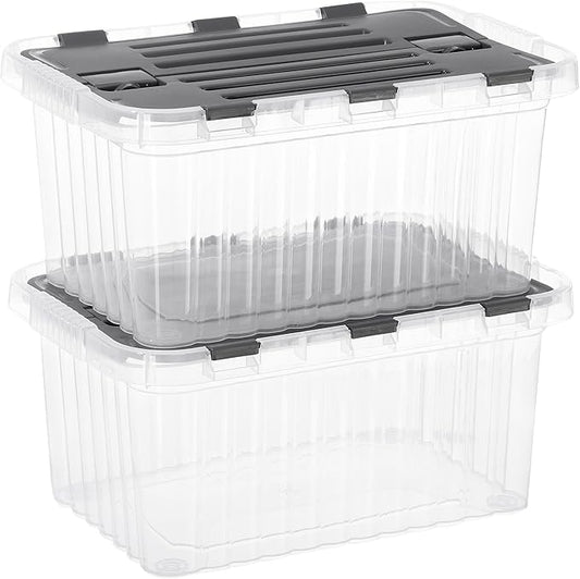 Superio Storage Bins with Lids, Stackable Totes, BPA Free, Odor Free, Organizer by Superio