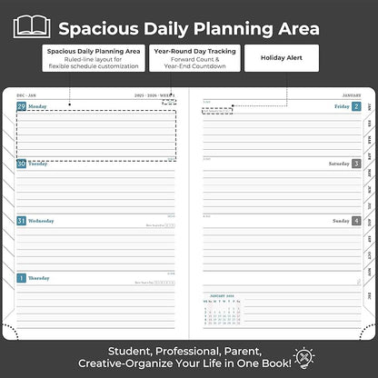 IN-LUXPRO Planner 2026 Daily Weekly and Monthly, 12 Months Spiral Bound - Image 3