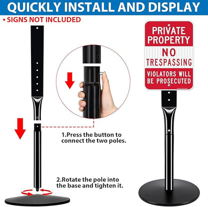 VAIIGO 2Pack Heavy Duty Parking Sign Post - Image 6