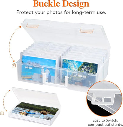 Lifewit 4x6 Photo Storage Box, Plastic Craft Storage Box - Image 6