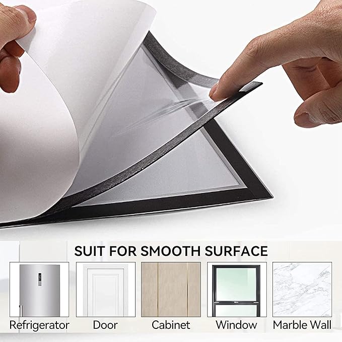 JIUYE 8.5 x 11 Self Adhesive Magnetic Sign Holder, Dual Sides Transparent - Image 5