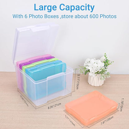 COSICS Photo Storage Box 5" x 7", Extra Large Transparent Plastic Photo - Image 2