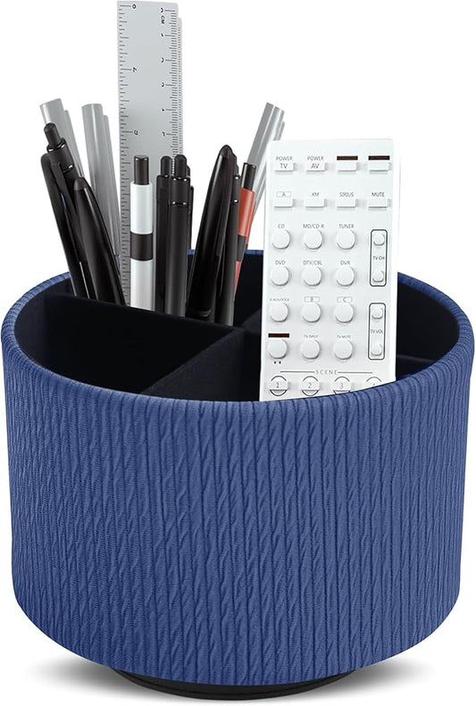 Hennaja Round Leather Art Supply Organizer, Remote Control Holder, 360 Degree by Hennaja