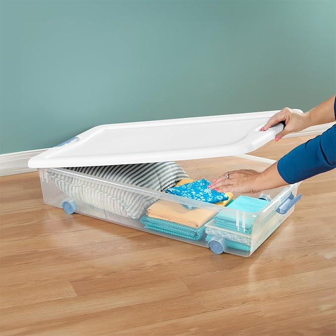Sterilite 8-Pack Latching Box, Under Bed Storage Bins - Image 6