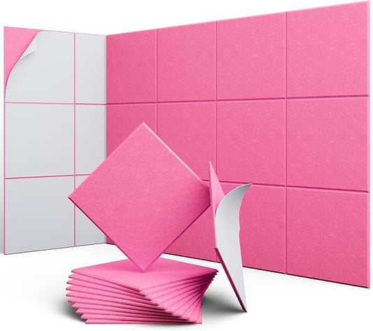 UNECHO 12 Pack 12" X 12" X 0.4" Acoustic Panels by UNECHOACOUSTIC
