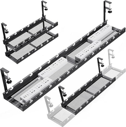 SRJZMLY 31Inch Extendable Under Desk Cable Management Tray Multi-Model Metal by SRJZMLY