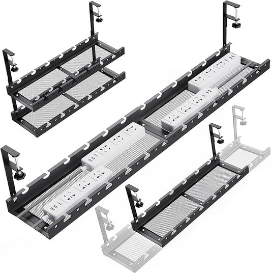 SRJZMLY 31Inch Extendable Under Desk Cable Management Tray Multi-Model Metal by SRJZMLY