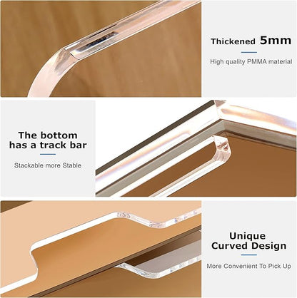 SANRUI 4 Tier Acrylic Paper Letter Tray Desk Stackable Organizer Trays，Clear - Image 6