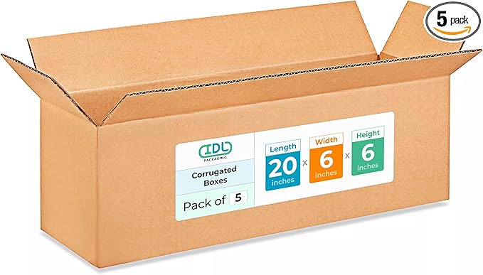 Long Shipping & Moving Boxes 20 x 6 x 6 inches by IDLPackaging