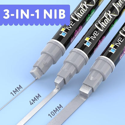 TFIVE Metallic Silver Liquid Chalk Markers - Image 3