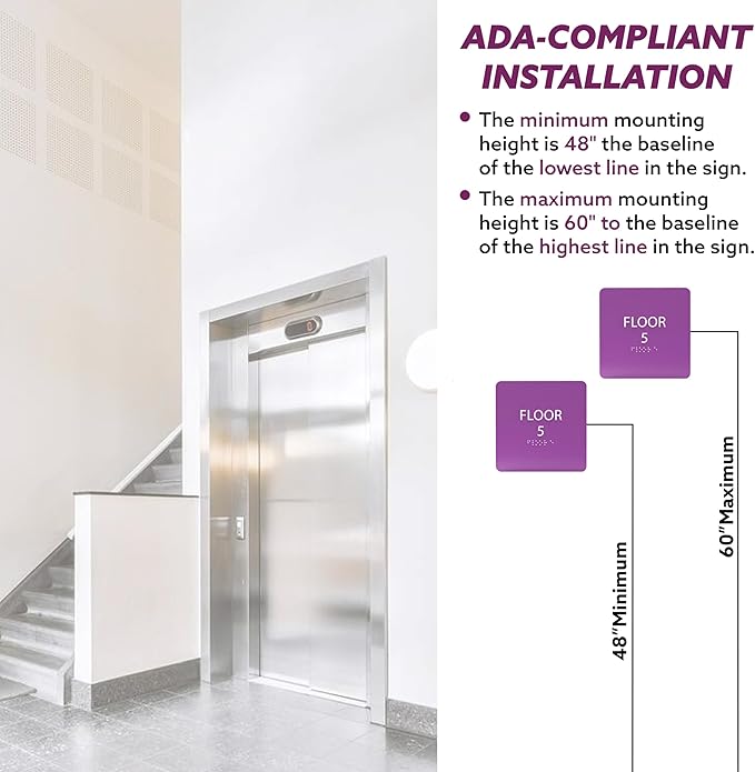 Modern Olive ADA Floor 5 Sign - Image 4
