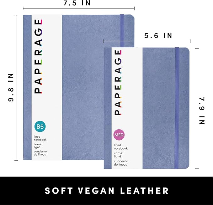 PAPERAGE Softcover Lined Journal Notebook, 176 Pages, Large B5 College Ruled - Image 2