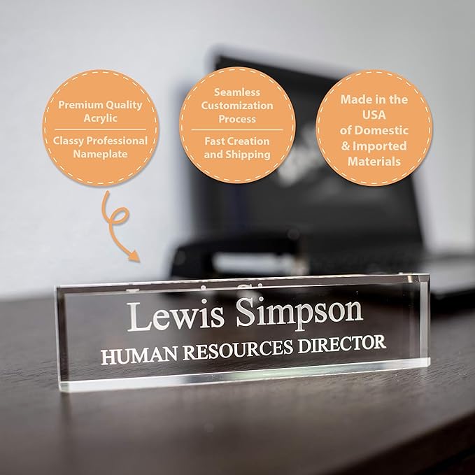 SignsByLITA Personalized Acrylic Desk Name Plate 2" x 8" - Image 5