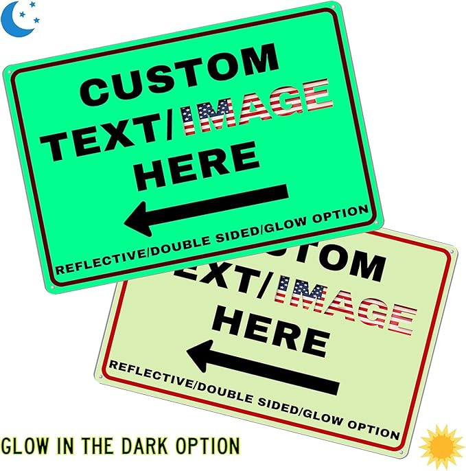 Custom Sign Large, Left or Right Arrow, Glow in the Dark/Reflective Option - Image 4