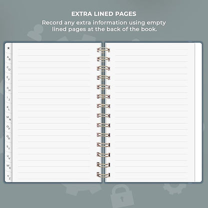 Clever Fox Password Book Spiral – Internet Address & Password Organizer - Image 6