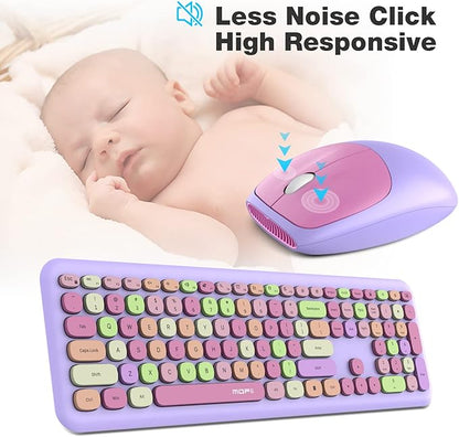 MOFII Wireless Keyboard and Mouse Combo, 2.4G Silent Cordless Slim Full Size - Image 3