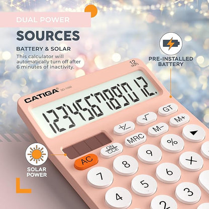 CATIGA 12 Digit Desktop Calculator Basic Desk Calculator - Image 5