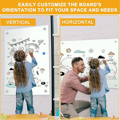 H-Qprobd Glass White Board for Wall Dry Erase Board 48" x 32" Magnetic - Image 6