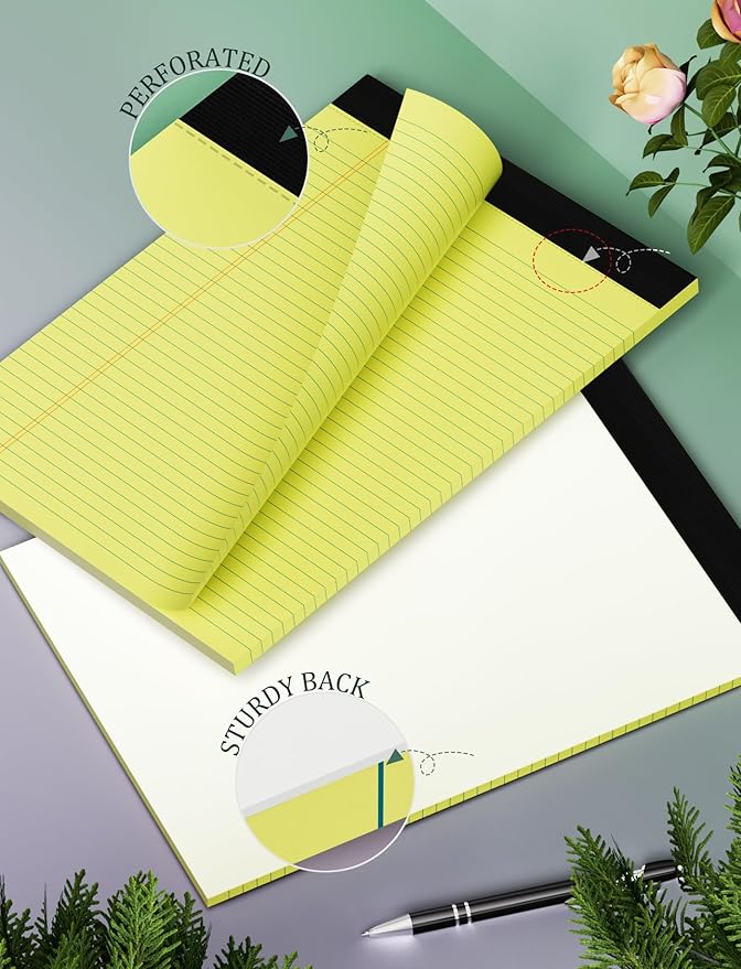 24 Pack Yellow Legal Pads 8.5 x 11 Letter Size Lined Writing Note Pads Yellow - Image 4
