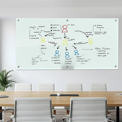 Large Glass Dry Erase Board, 96 x 48 Inches Magnetic Glass Whiteboard - Image 8