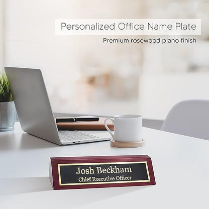 Business Wood Name Plate for Desk | Custom Desk Name Plate Personalized Gift - Image 4