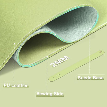 Leather & Suede Desk Pad Protector, Non-Slip Large Mouse Pad, Waterproof Desk - Image 2