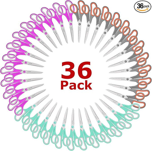 iBayam 8 '' Multipurpose Heavy Duty Scissors Bulk 36-Pack, 2.5mm Thickness by iBayamDirect