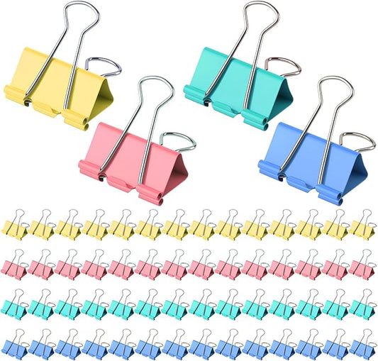 Large Binder Clips 1.6 Inch Assorted Colors, Colored Binder Clips Paper Clips by Unknown