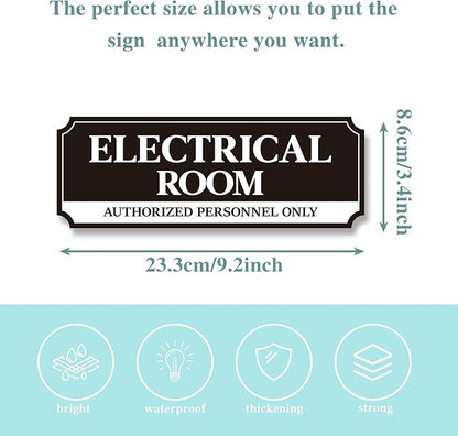 Electrical Room Door Sign for Business，Self-Adhesive Durable Modern Electrical - Image 2