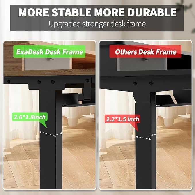 ExaDesk 55 * 30 Inches Electric Standing Widened Desk Adjustable Height - Image 5