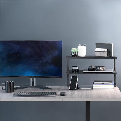VIVO Clamp-on 24 inch Above or Below Desk 2-Tier Shelving Unit - Image 7