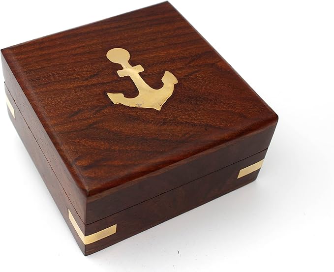 US HANDICRAFTS Home is Wherever Engraved Brass Compass - Image 8