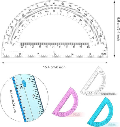 Zonon 3 Pack 6 Inch Plastic Protractor Christian Charity Donation 180 Degrees - Image 2