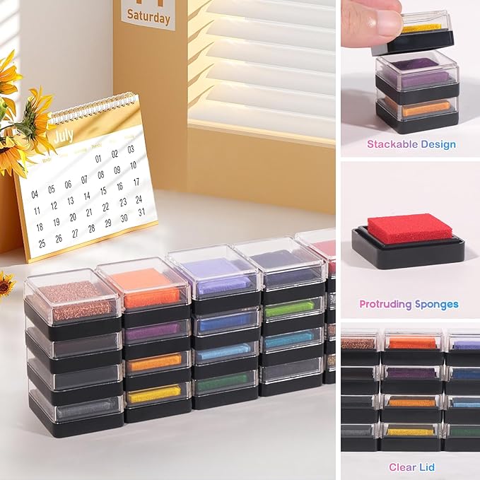 CraftyManor Mini 24 Color Pigment Ink Pads Set - Image 5